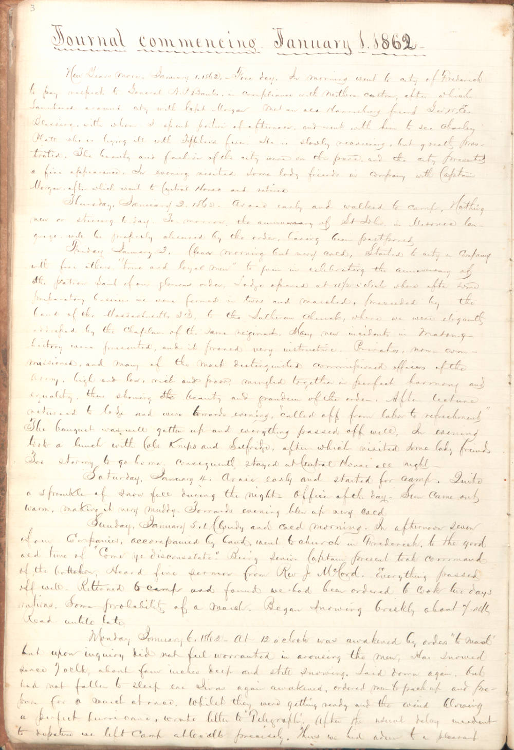 Captain George A. Brooks Diary